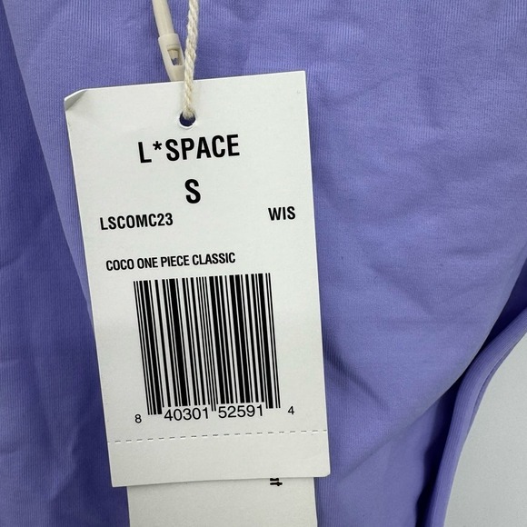 L Space Coco One Piece Swimsuit Deep V-Neck Lavender Purple Size S NWT - Picture 12 of 12